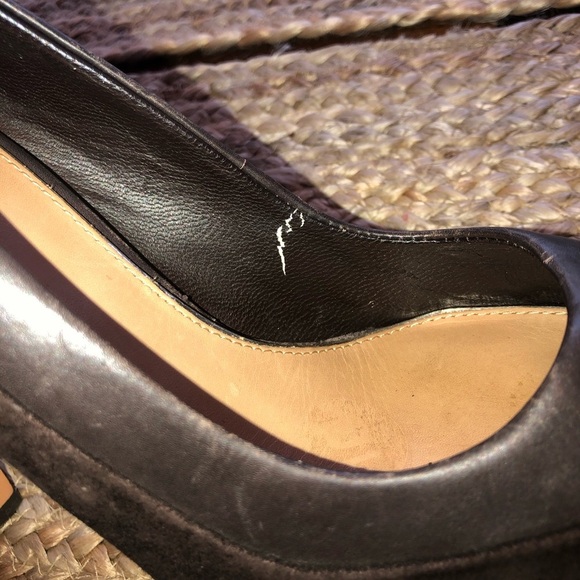 Badgley Mischka Suede/Leather Platform Heels Sz 10 - Picture 4 of 8
